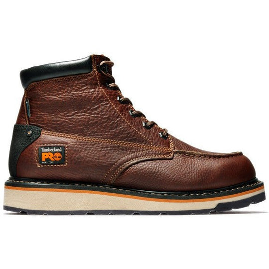 Timberland PRO Men's Gridworks 6" Soft Toe Moc Toe Waterproof Work Boot - Brown - TB1A1KRQ214 - Overlook Boots