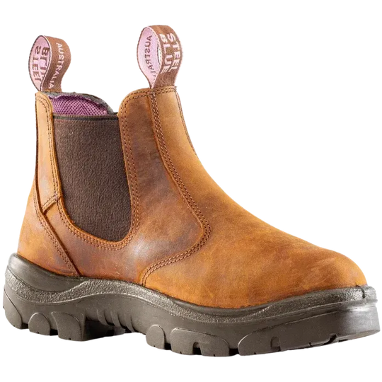Steel Blue Women's Hobart Ladies 6" Steel Toe Water Resistant Work Boot - Brown - 812891 5 / Wide / Brown - Overlook Boots
