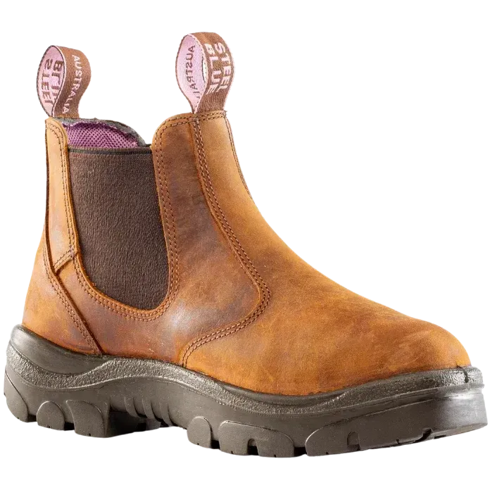 Steel Blue Women's Hobart Ladies 6" Steel Toe Water Resistant Work Boot - Brown - 812891 5 / Wide / Brown - Overlook Boots