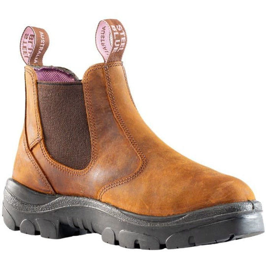 Steel Blue Women's Hobart Steel Toe Water Resistant Metguard Work Boot - Brown - 892854 - Overlook Boots