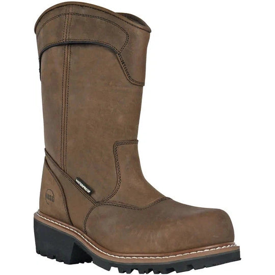 Hoss Men's Buford Composite Toe Waterproof Pull-On Logger Boot - Brown - 90211 7 / Medium / Brown - Overlook Boots