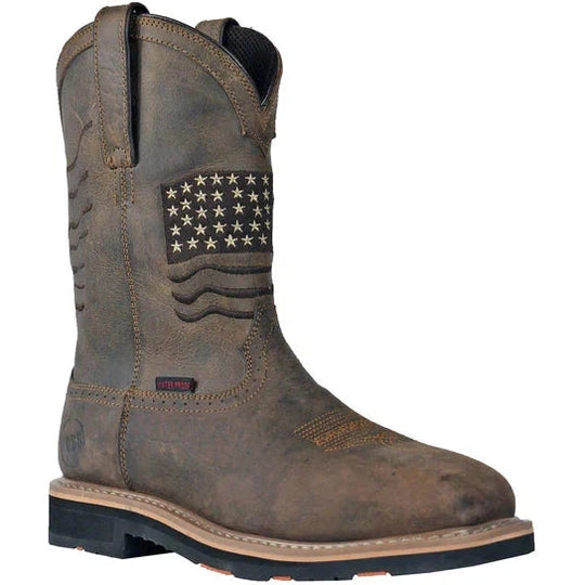 Hoss Men's Rushmore Composite Toe Waterproof Puncture Resistant Western Work Boot- Brown- 92065 7 / Medium / Brown - Overlook Boots