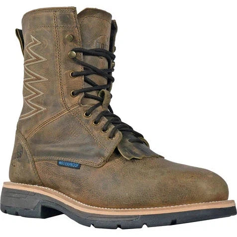 Hoss Men's Brisbee 8" Lacer Composite Toe Slip Resistant Work Boot- Brown- 94062 7 / Medium / Brown - Overlook Boots