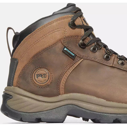 Timberland PRO Men's Flume Steel Toe Waterproof Work Boot - Brown - TB1A1Q8V214 - Overlook Boots