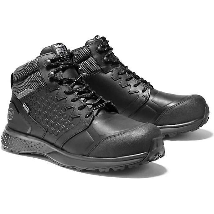 Timberland PRO Men's Reaxion Composite Toe Waterproof Work Boot - Black - TB1A1ZC9001 7 / Medium / Black - Overlook Boots