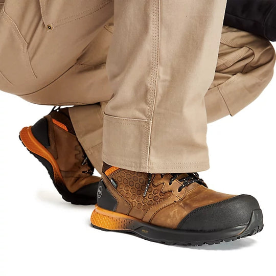Timberland PRO Men's Reaxion Composite Toe Waterproof Work Boot - Brown/Orange - TB1A1ZR1214 - Overlook Boots