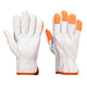 Portwest Leather Driver 100 Goat Orange Tip Gloves (12pk) - White - A261 Medium / White - Overlook Boots