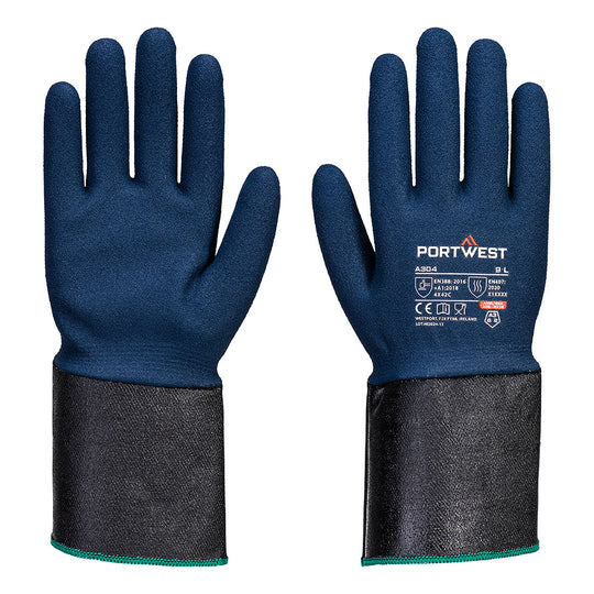 Portwest Grip C13 Nitrile Foam Extend Cuff Glove A3 - Blue - 12 Pack - A304 X-Small / Blue / Navy - Overlook Boots