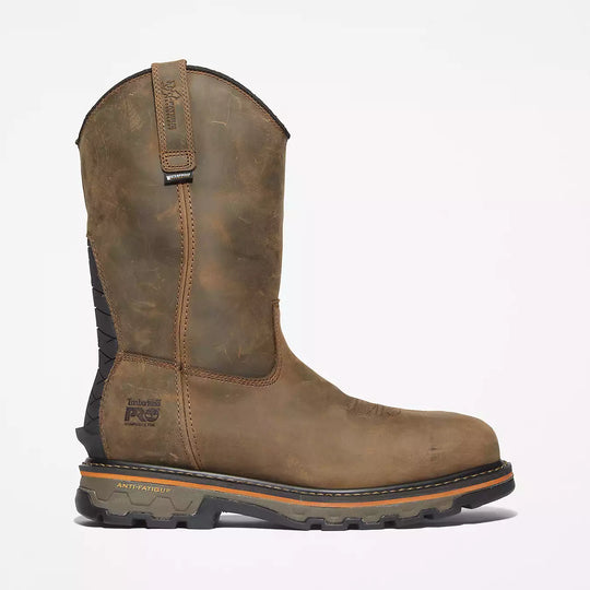Timberland Pro Men's True Grit Pull On Composite Toe Waterproof Work Boot- Brown- TB1A437Y214 7 / Medium / Brown - Overlook Boots