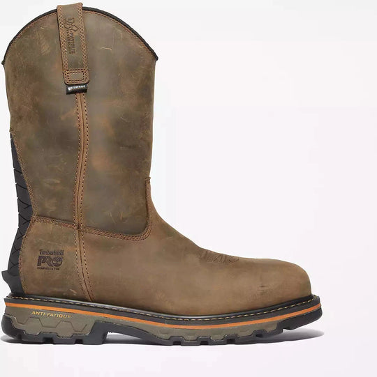 Timberland Pro Men's True Grit Pull On Composite Toe Waterproof Work Boot- Brown- TB1A437Y214 - Overlook Boots