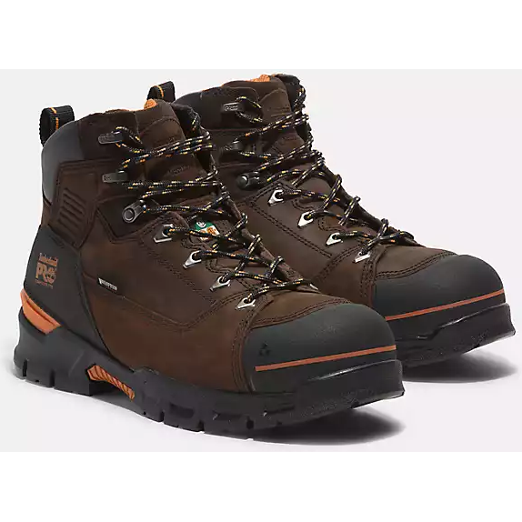 Timberland PRO Men's Endurance EV 6" Composite Toe Waterproof Puncture Resistant Work Boot - Brown - TB0A5YXU214 - Overlook Boots