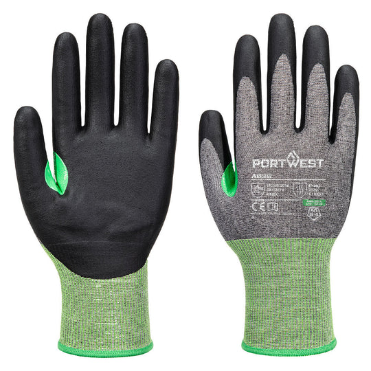 Portwest CS Cut C18 Nitrile Glove A3 - Gray/Black - 12 Pack - A636 X-Small / Black - Overlook Boots