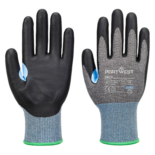 Portwest CS Cut D15 Nitrile Glove A4 - Gray/Black - 12 Pack - A644 X-Small / Black - Overlook Boots