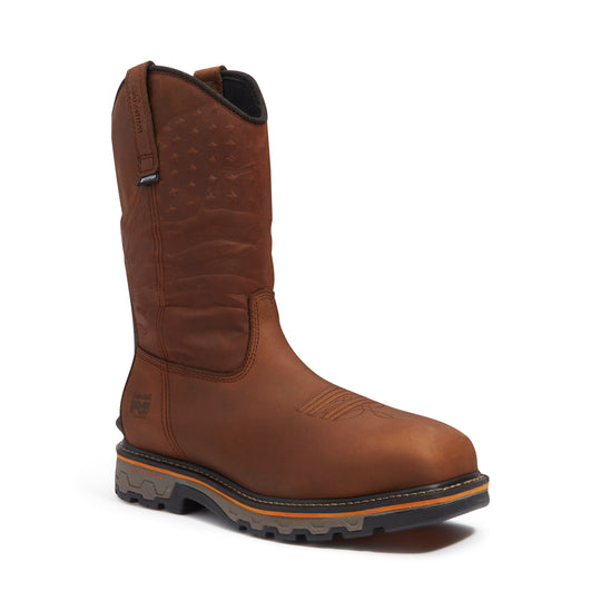 Timberland PRO Men's True Grit USA Composite Toe Waterproof Pull-On Work Boot - Brown - TB0A64CQEM4 7 / Medium / Brown - Overlook Boots