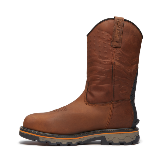 Timberland PRO Men's True Grit USA Composite Toe Waterproof Pull-On Work Boot - Brown - TB0A64CQEM4 - Overlook Boots