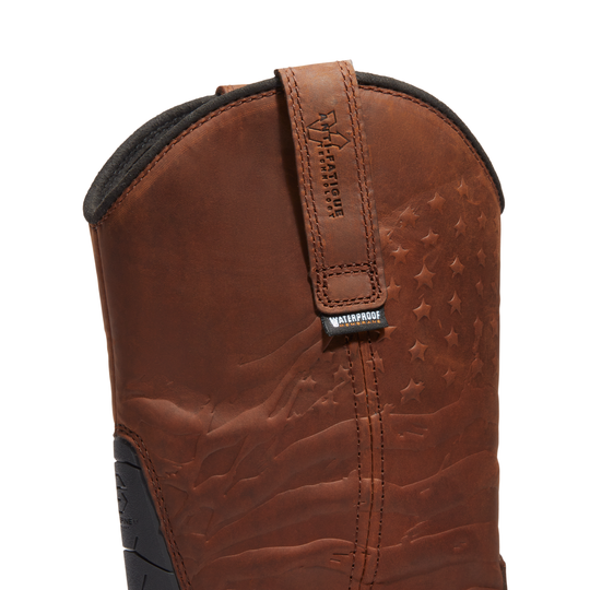 Timberland PRO Men's True Grit USA Composite Toe Waterproof Pull-On Work Boot - Brown - TB0A64CQEM4 - Overlook Boots