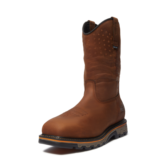Timberland PRO Men's True Grit USA Composite Toe Waterproof Pull-On Work Boot - Brown - TB0A64CQEM4 - Overlook Boots