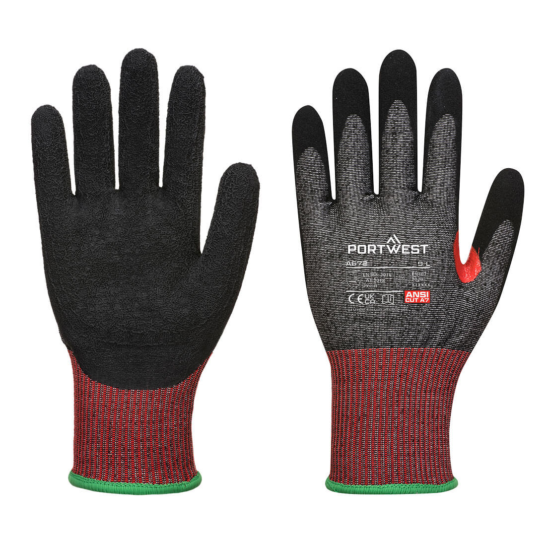 Portwest CS Cut F13 Nitrile Glove A6 - Black - 12 Pack - A672 X-Small / Black - Overlook Boots