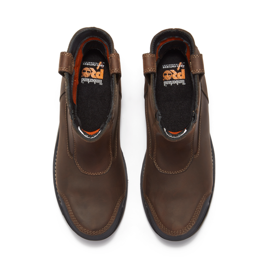 Timberland PRO Men's True Grit Composite Toe Waterproof Chelsea Work Boot - Brown - TB0A67QKW01 - Overlook Boots