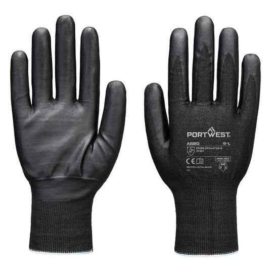 Portwest Cut F21 Nitrile Tungsten A9 Glove - Black - 12 Pack - A680 X-Small / Black - Overlook Boots