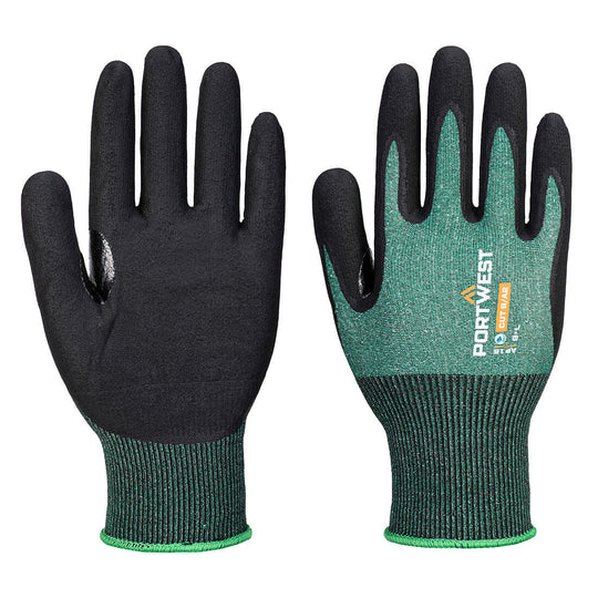 Portwest SG Cut B18 Nitrile Glove (Pk12) - Green/Black - AP15 Small / Green / Olive - Overlook Boots