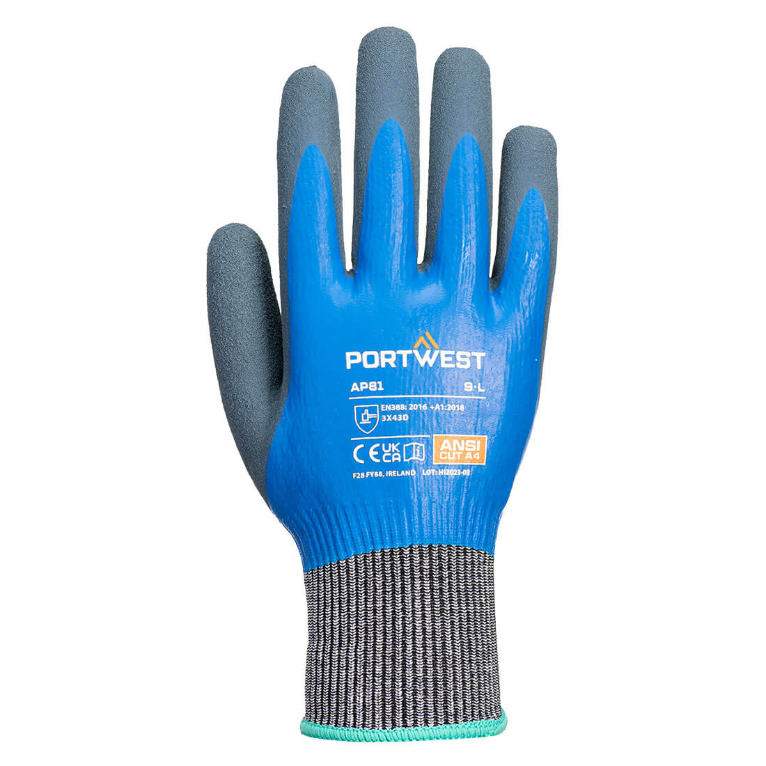 Portwest Cut D13 Nitrile Aqua Glove A4 - Blue - 12 Pack - AP81 X-Small / Blue / Navy - Overlook Boots