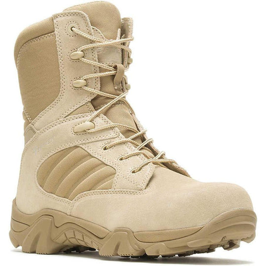 Bates Men's GX 8 Composite Toe Side Zip Desert Military Duty Boot - Tan - E02276 4 / Medium / Desert Tan - Overlook Boots