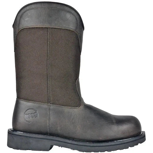 Hoss Buck Bota de Servicio para Hombre, 11 Pulgadas, Punta de Acero, Sin Agujetas - Negro - 90416 - Imagen 2