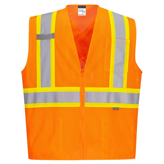 Portwest Hi-Vis X Back Contrast Vest - Orange - 12 Pack - CA101 Small / Orange - Overlook Boots