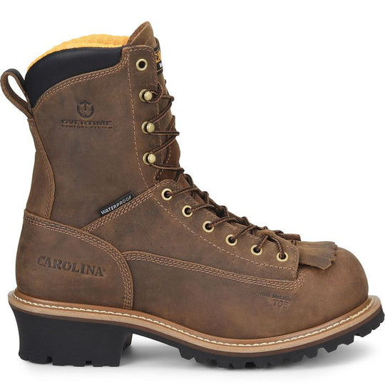Carolina Men’s Driller 8” Composite Toe Waterproof Logger Work Boot – Brown - CA9828 - Overlook Boots