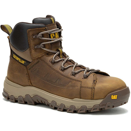 Cat Men's Threshold Rebound Composite Toe Waterproof Work Shoe - Pyramid - P91699 7 / Medium / Brown - Overlook Boots