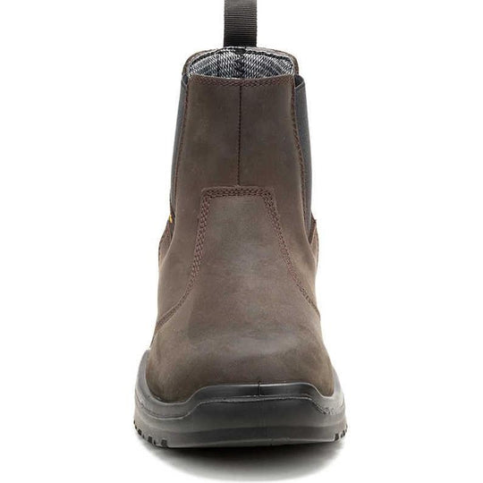 Cat Men's Striver Steel Toe Waterproof Slip Resistant Chelsea Work Boot - Brown - P91758 - Overlook Boots