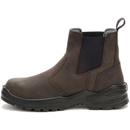 Cat Men's Striver Steel Toe Waterproof Slip Resistant Chelsea Work Boot - Brown - P91758 - Overlook Boots