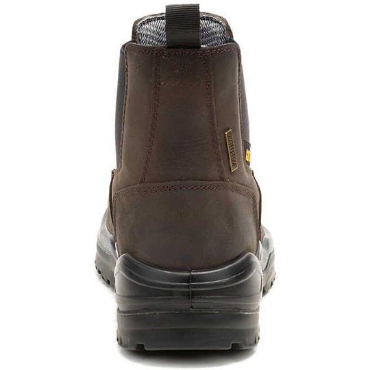 Cat Men's Striver Steel Toe Waterproof Slip Resistant Chelsea Work Boot - Brown - P91758 - Overlook Boots