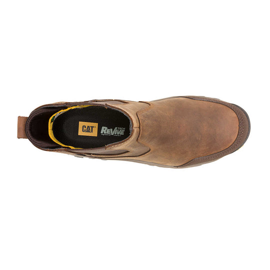 Cat Men's Threshold Rebound Steel Toe Waterproof Chelsea Work Boot - Bison - P91783 - Overlook Boots