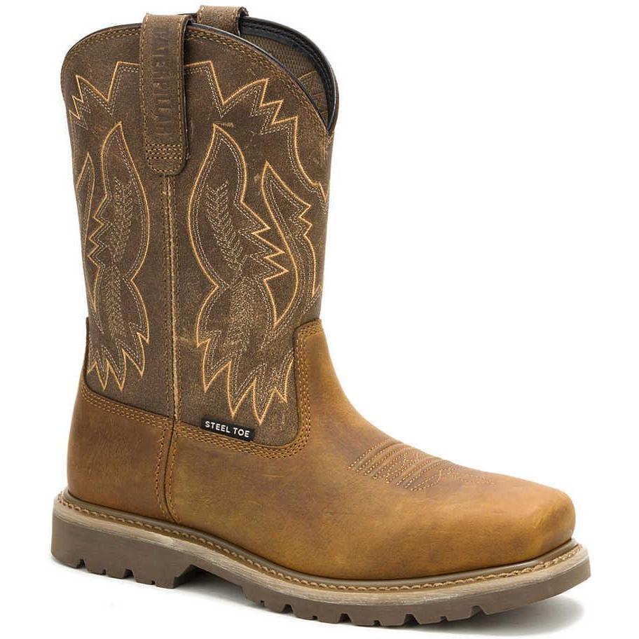 Cat Men's Colorado Frontier Steel Toe Slip Resistant Western Boot - Beaned - P91797 6 / Medium / Beaned - Overlook Boots
