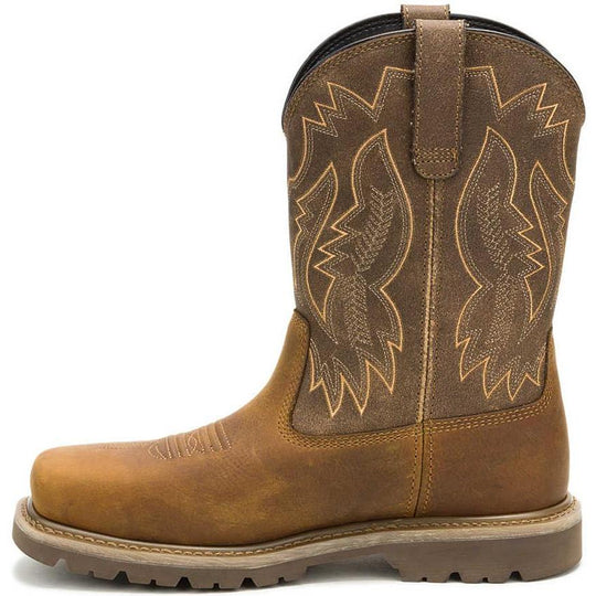 Cat Men's Colorado Frontier Steel Toe Slip Resistant Western Boot - Beaned - P91797 - Overlook Boots