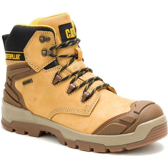 Cat Men's Striver XL Steel Toe Waterproof Lace Up Work Boot - Coyote - P91817 6 / Medium / Coyote - Overlook Boots
