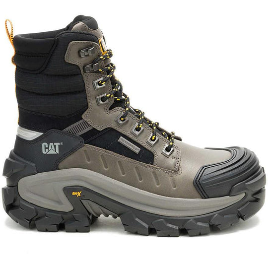 Cat Men's Invader Max 8" Comp Toe Waterproof Thinsulate Work Boot - Gargoyle - P91822 - Overlook Boots