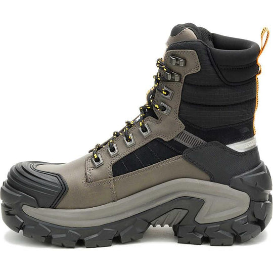 Cat Men's Invader Max 8" Comp Toe Waterproof Thinsulate Work Boot - Gargoyle - P91822 - Overlook Boots