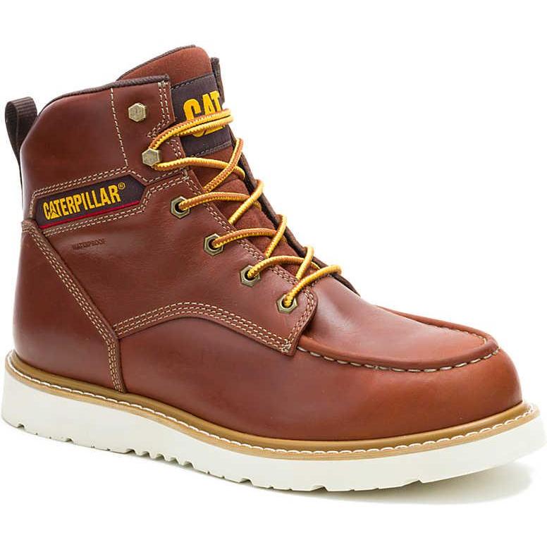 Cat Men's Reclaimer Steel Toe Waterproof Slip Resistant Wedge Work Boot - Sudan Brown - P91835 6 / Medium / Sudan Brown - Overlook Boots