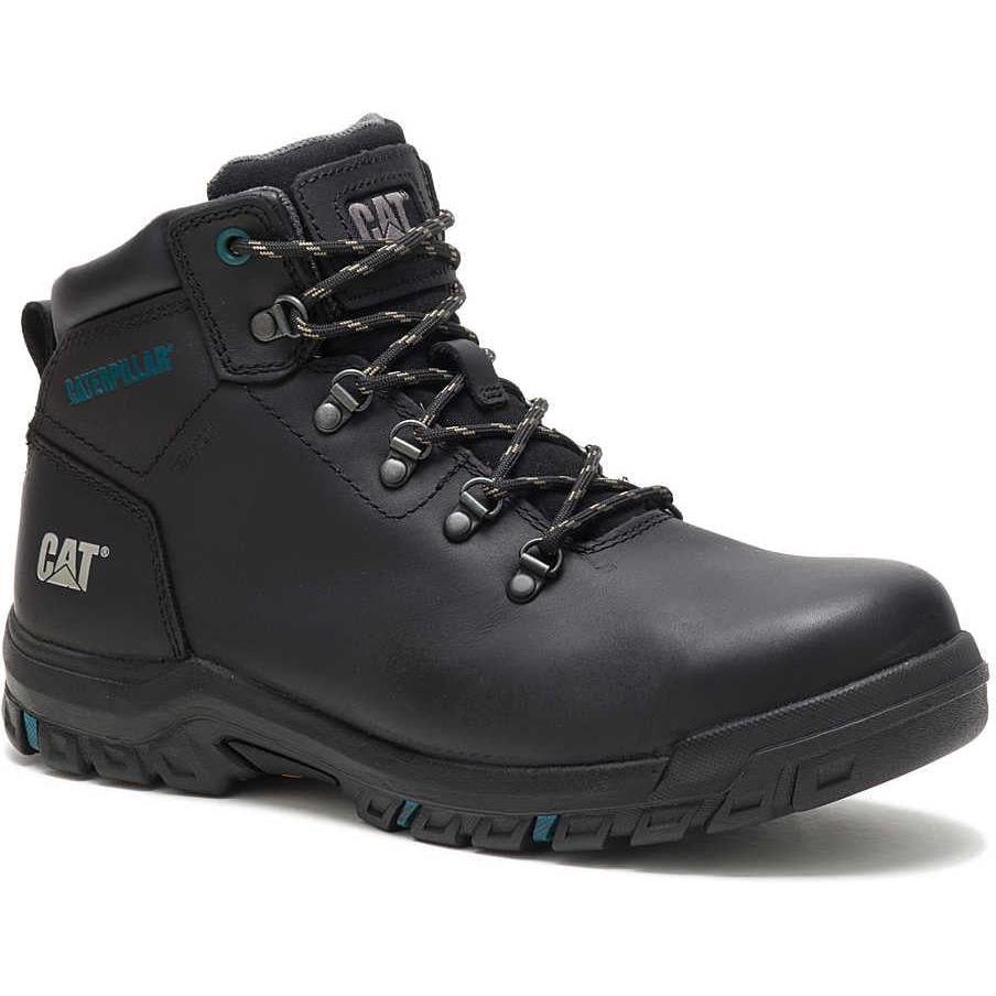 Cat Women's Mae Steel Toe Waterproof Slip Resistant Work Boot - Black - P91022 5 / Medium / Black - Overlook Boots