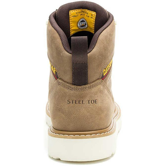 Cat Women's Reclaimer Steel Toe Waterproof Wedge Work Boot - Sand - P91838 - Overlook Boots