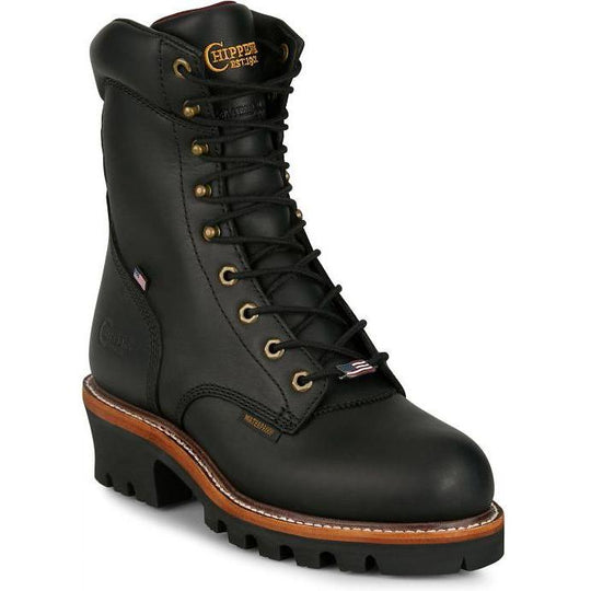 Chippewa Men's Super Logger 9" Steel Toe WP 400G Logger Work Boot - Black - SL5410 7 / Wide / Black - Overlook Boots
