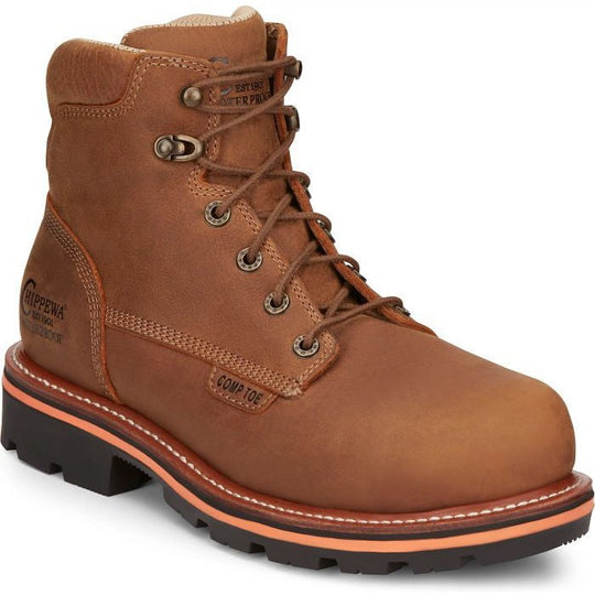 Chippewa Men's Thunderstruck 6" Waterproof Nano Composite Toe Work Boot -Tan- TH1011 8 / Medium / Tan - Overlook Boots