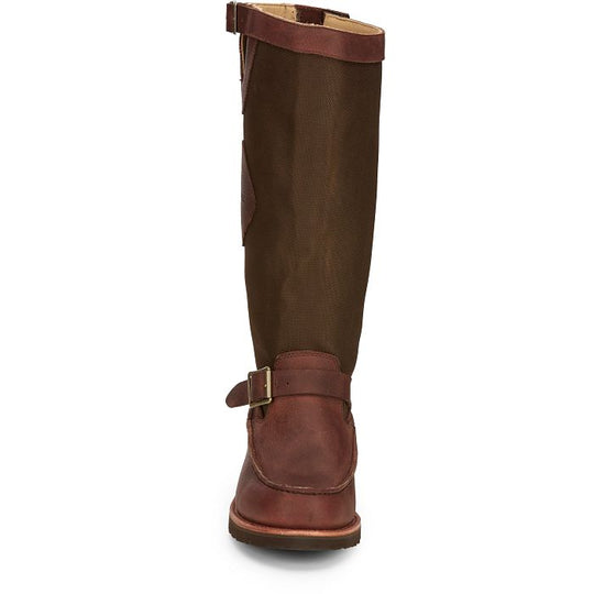 Chippewa Men's Cutter 17" Moc Toe Pull-On Snake Hunt Boot Brown- 23923  - Overlook Boots