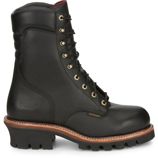 Chippewa Men's Super DNA 9" Steel Toe Waterproof 400G Ins Logger Work Boot - Black - 59410 - Overlook Boots
