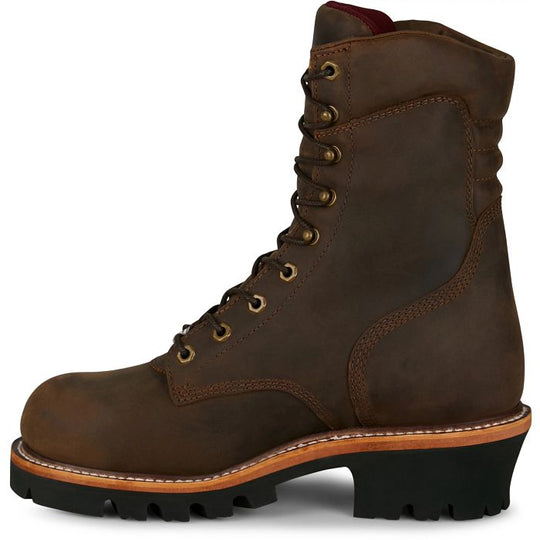 Chippewa Men's Super Logger 9" WP Insulated Soft Toe Logger Boot - Brown - SL5408 - Overlook Boots
