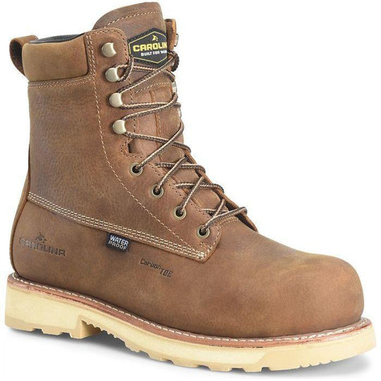 Carolina Men's Staple Gun 8" Comp Toe Waterproof Work Boot- Brown- CA7574 8 / Medium / Brown - Overlook Boots
