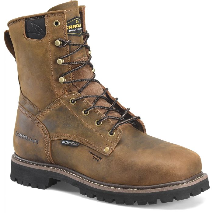 Carolina Men's Judge 8" Composite Toe Waterproof Slip Resistant Work Boot - Brown - CA8621 8 / Medium / Brown - Overlook Boots